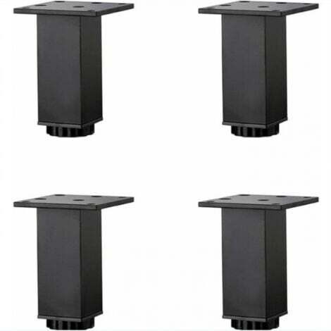 4 Pièces(15cm) Pieds de Meubles en Alliage D'aluminium Réglables en Hauteur,Pieds de Table Basse de Canapé,Pieds D'armoire de Salle de Bain de Lavabo,5-40cm,Noir Mat,avec Vis