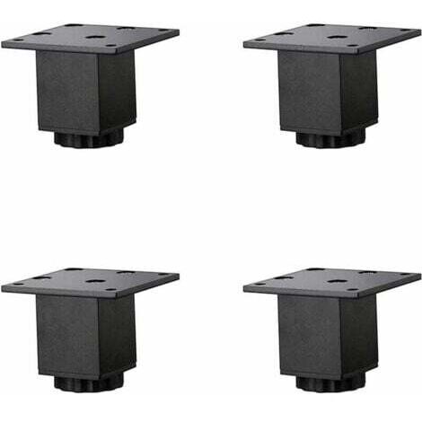 4 Pièces(5cm/2in) Pieds de Meubles en Alliage D'aluminium Réglables en Hauteur,Pieds de Table Basse de Canapé,Pieds D'armoire de Salle de Bain de Lavabo,5-40cm,Noir Mat,avec Vis