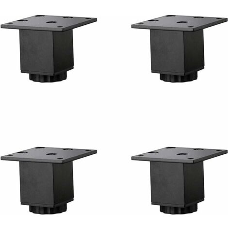 4 Pièces(5cm/2in) Pieds de Meubles en Alliage D'aluminium Réglables en Hauteur,Pieds de Table Basse de Canapé,Pieds D'armoire de Salle de Bain de Lavabo,5-40cm,Noir Mat,avec Vis