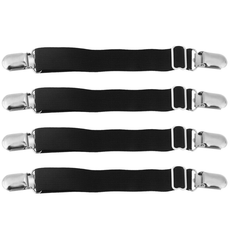 4 pièces/lot Clip de drap de lit réglable attaches sangles support élastique pince de fixation