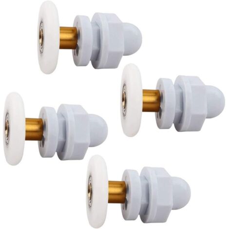 4 PiècesRouleau Roulette Roulettes Coulissantes Rouleaux de Porte de Douche Roue pour Porte de Douche Roue pour Douche Coulissantes Porte Roue de Remplacement pour Rouleau