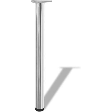 4 Pied de meuble，Pieds de table réglables en hauteur 710 mm Chromé CFW42230