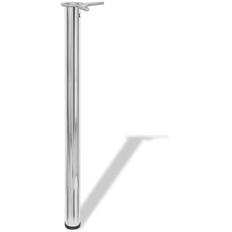 4 Pied de meuble，Pieds de table réglables en hauteur 870 mm Chromé CFW40685