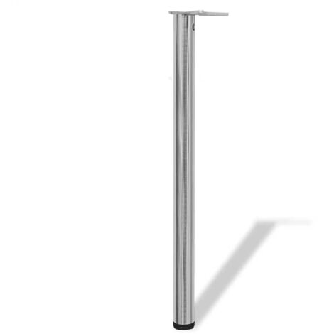 4 Pied de meuble,Pieds de table réglables en hauteur 870 mm Nickel brossé CFW98105
