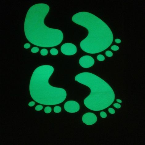 4 Piedini adesivi fotoluminescenti che s'illuminano al buio