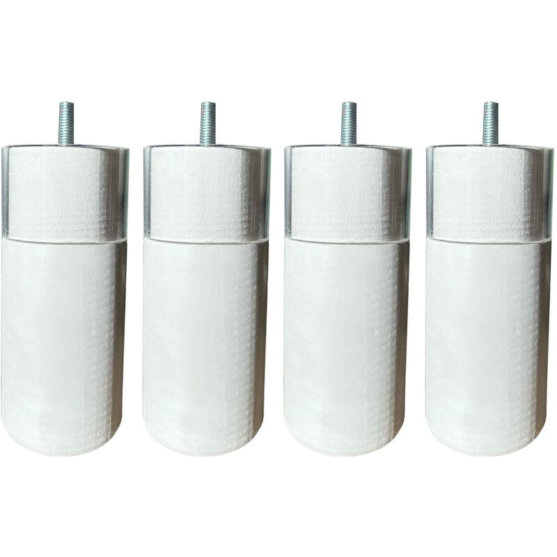 Someo - 4 pieds cylindriques anti-punaise blanc 15 cm