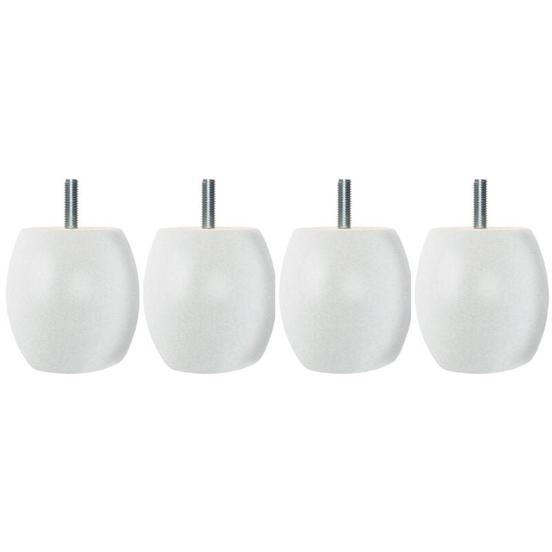 4 pieds boules bois blanc 9,5 cm
