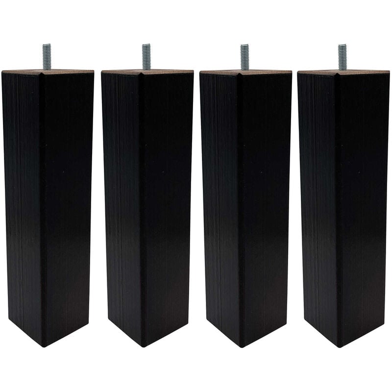 4 pieds carrés bois wengué 25 cm