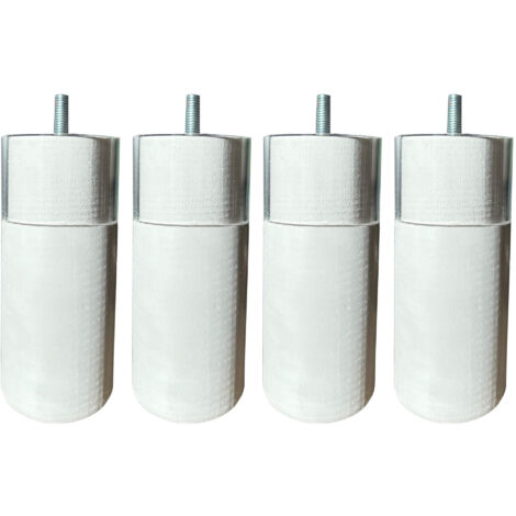 4 pieds cylindriques anti-punaise blanc 15 cm