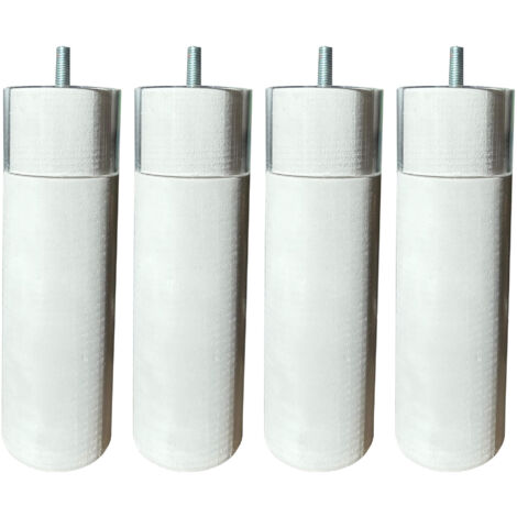 4 pieds cylindriques anti-punaise blanc 19 cm