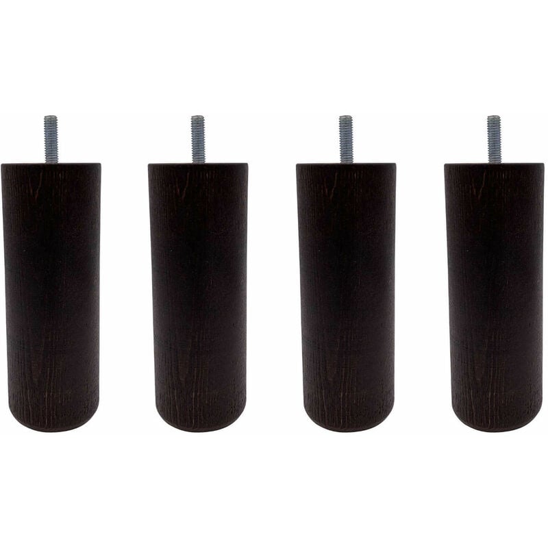 Someo - 4 pieds cylindriques bois wengué 20 cm