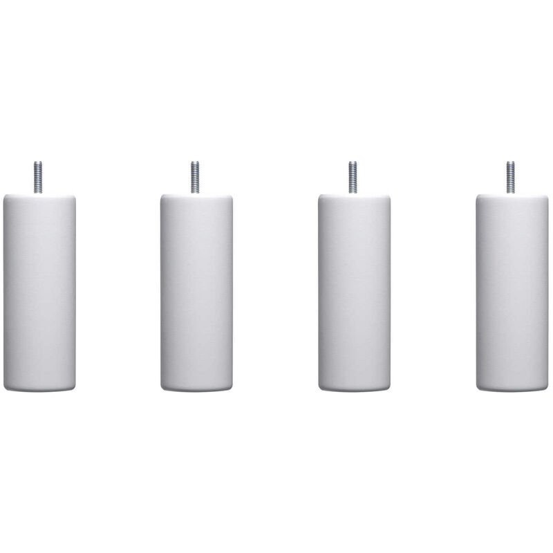 4 pieds cylindriques bois blanc 25 cm