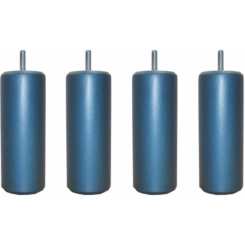 Someo - 4 pieds cylindriques bleu paon 20 cm