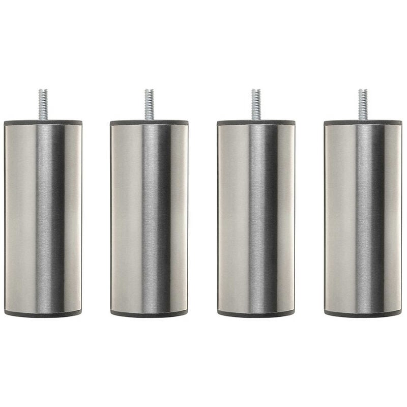 4 pieds cylindriques inox 15 cm