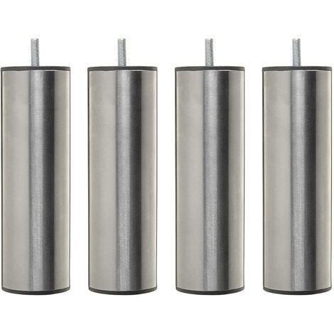 4 pieds cylindriques inox 15 cm - Gris