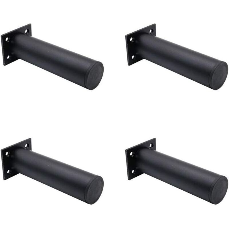 4 Pieds De Meubles Réglables Noir Mat , En Alliage D'aluminium 38x150 Mm, Pieds De Support De Table Basse De Meuble Tv, Pied De Support De Canapé De