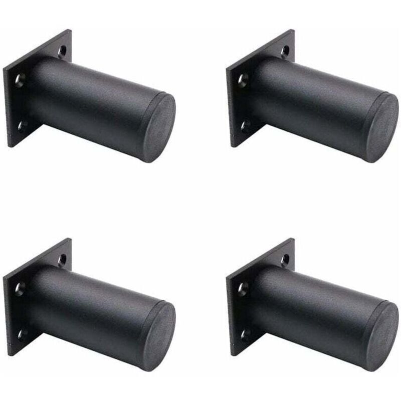 4 Pieds De Meubles Réglables Noir Mat , En Alliage D'aluminium 38x80 Mm, Pieds De Meuble Tv Pour Table Basse D'armoire, Pied De Support Pour Canapé