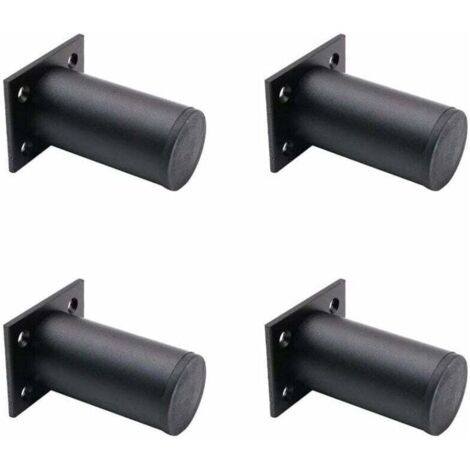 4 Pieds De Meubles Réglables Noir Mat , En Alliage D'aluminium 38x80 Mm, Pieds De Meuble Tv Pour Table Basse D'armoire, Pied De Support Pour Canapé De Meuble