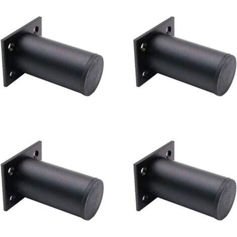 4 Pieds De Meubles Réglables Noir Mat , En Alliage D'aluminium 38x80 Mm, Pieds De Meuble Tv Pour Table Basse D'armoire, Pied De Support Pour Canapé De Meuble