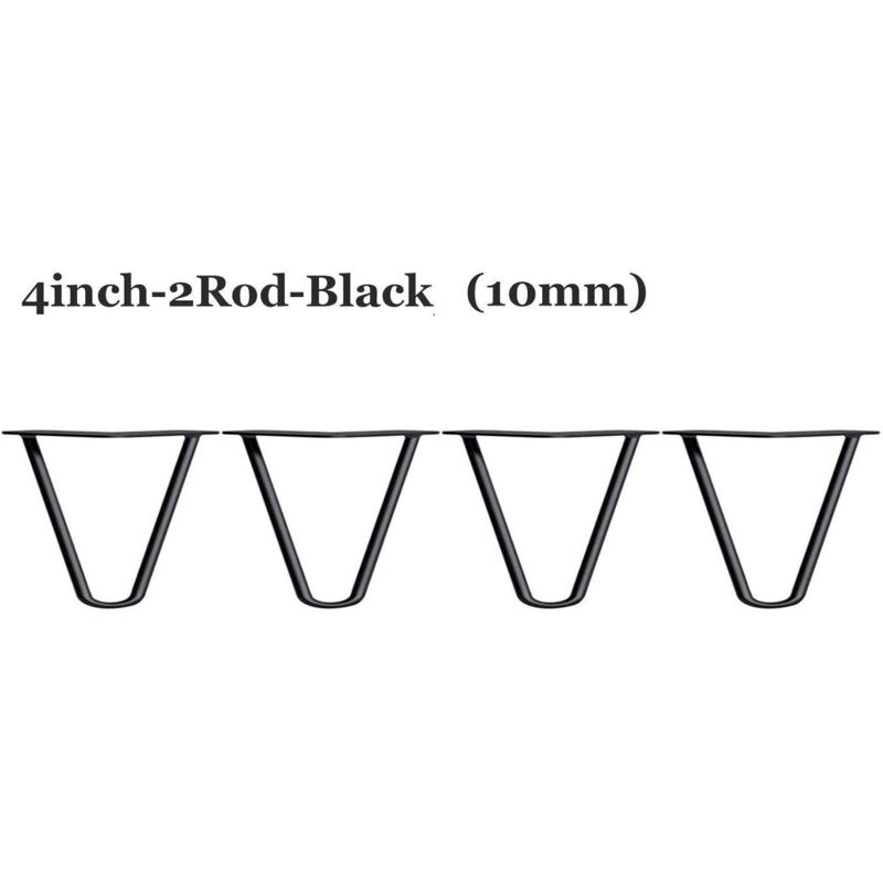 4 Pieds de Table Basse Industrielle - 4 Pouces Pieds de Table en épingle à Cheveux