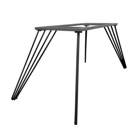 4 pieds de table de repas métal noir design filaire H.65 cm - 01
