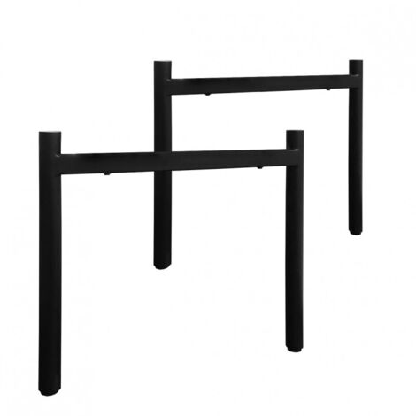 4 pieds de table de repas minimalistes métal noir H.65 cm - 09