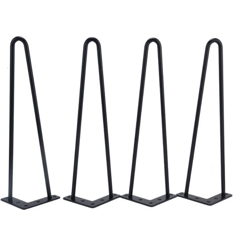 4 Pieds de Table en Fer Noir pour Meuble DIY - 40 cm - Accessoires Maison Créatifs