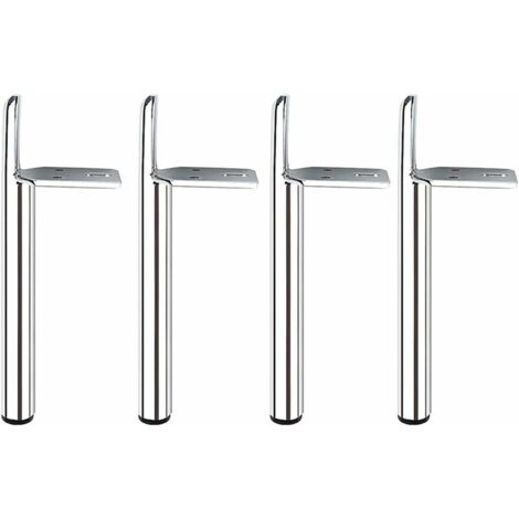 4 Pieds de Table en métal Pieds de Meubles de matériel pour Armoire, Armoire, armoires de télévision, Table de Chevet livrés avec des vis,Argent,13cm