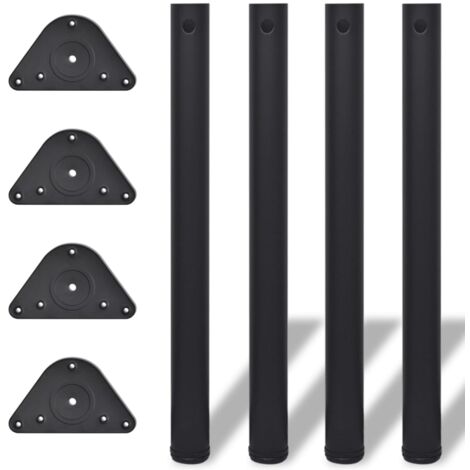 4 pieds de table réglables en hauteur 710 mm Noir CFW94547