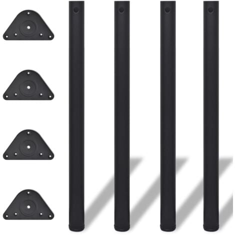 4 pieds de table réglables en hauteur 870 mm Noir vidaXL