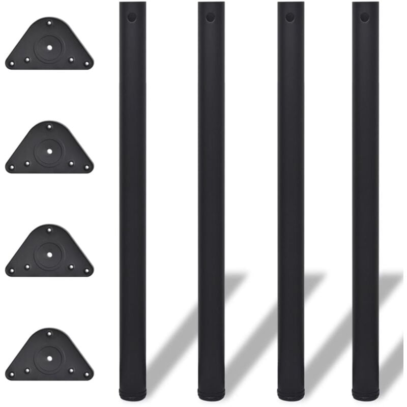 Maison Chic - 4 pieds de table réglables Pied de meuble / en hauteur 870 mm Noir
