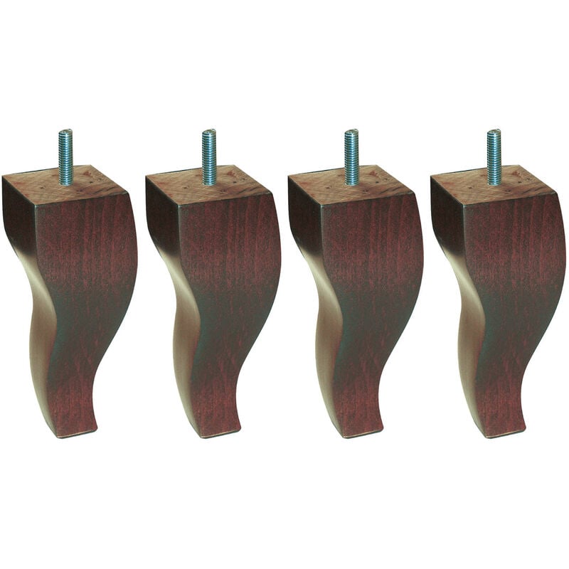 4 pieds Louis XV bois noyer rustique 15 cm