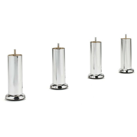4 pieds métal chromé H 15 cm pour sommier tapissier