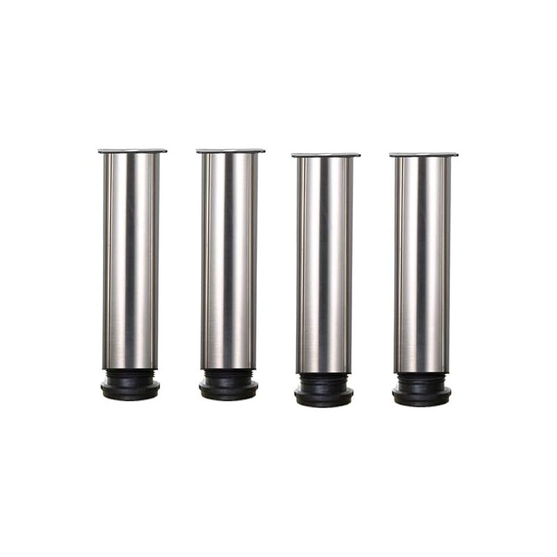 4 Pieds Réglables 200 mm De Hauteur Épaissir les pieds d'armoire Pieds de table Pieds de meubles, Acier inoxydable brossé, Hauteur réglable 0-15 mm