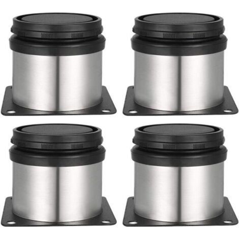 4 Pieds Réglables 50 mm De Hauteur Épaissir Les Pieds d'armoire,Table, Meubles, Acier Inoxydable brossé, Hauteur réglable 0-15 mm Venez avec des vis