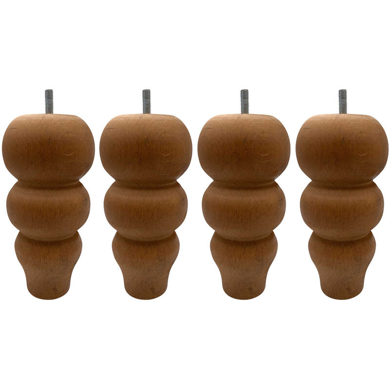 4 pieds Romantique bois merisier 17 cm