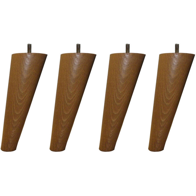 Someo - 4 pieds scandinaves bois merisier clair 15 cm