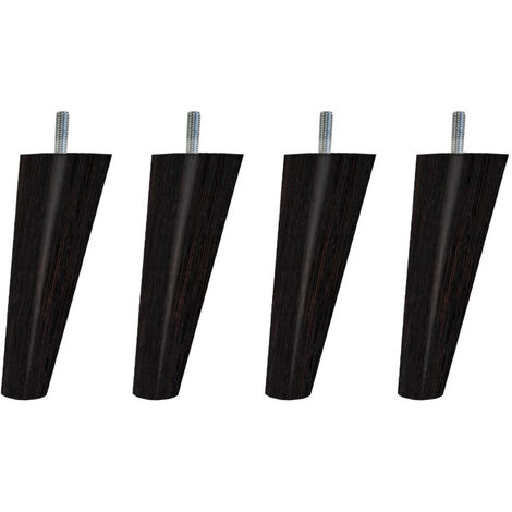 4 pieds scandinaves bois wengé 15 cm