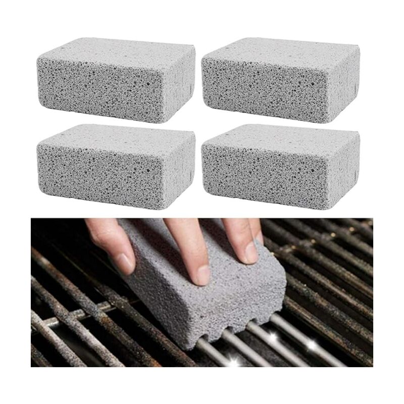 4 pierres ponces de nettoyage pour grille de barbecue pour enlever les taches de barbecue, piscine, grilles, acier de cuisson