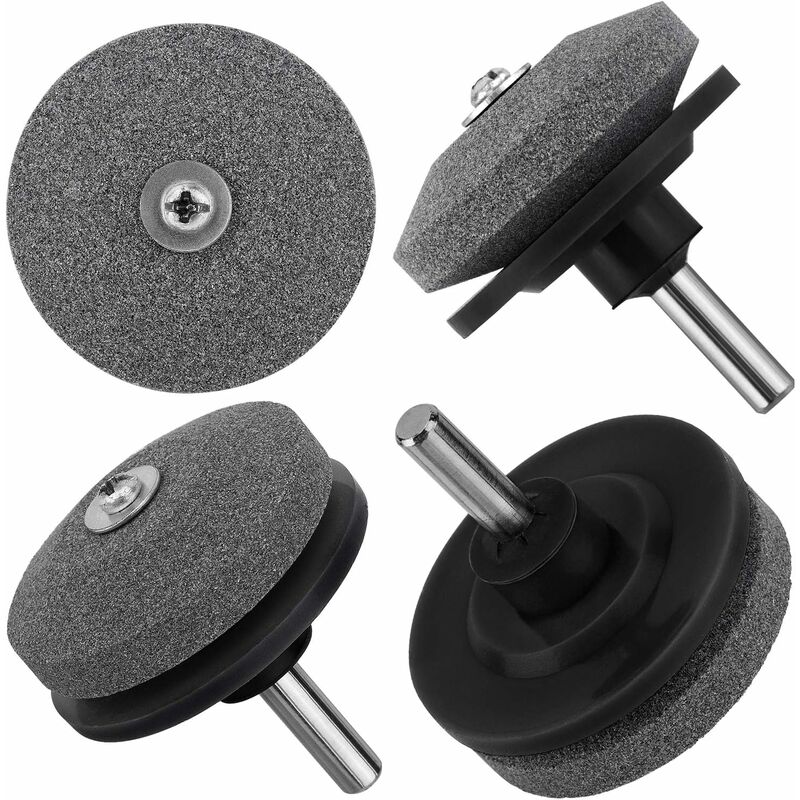 

4 Pieza Cortacésped Afilador de Cuchillas por Poder Taladro de Mano Perforar Herramienta de jardín - Negro