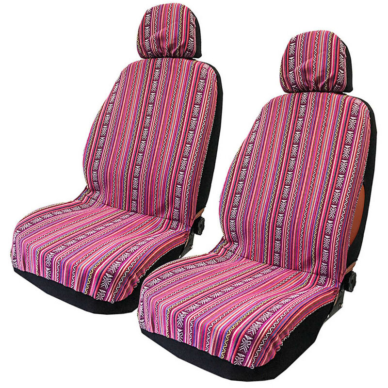 

4 pieza del asiento delantero universal doble fundas de asiento de la tira de color del coche cubierta frontal Protectores de asiento del estilo