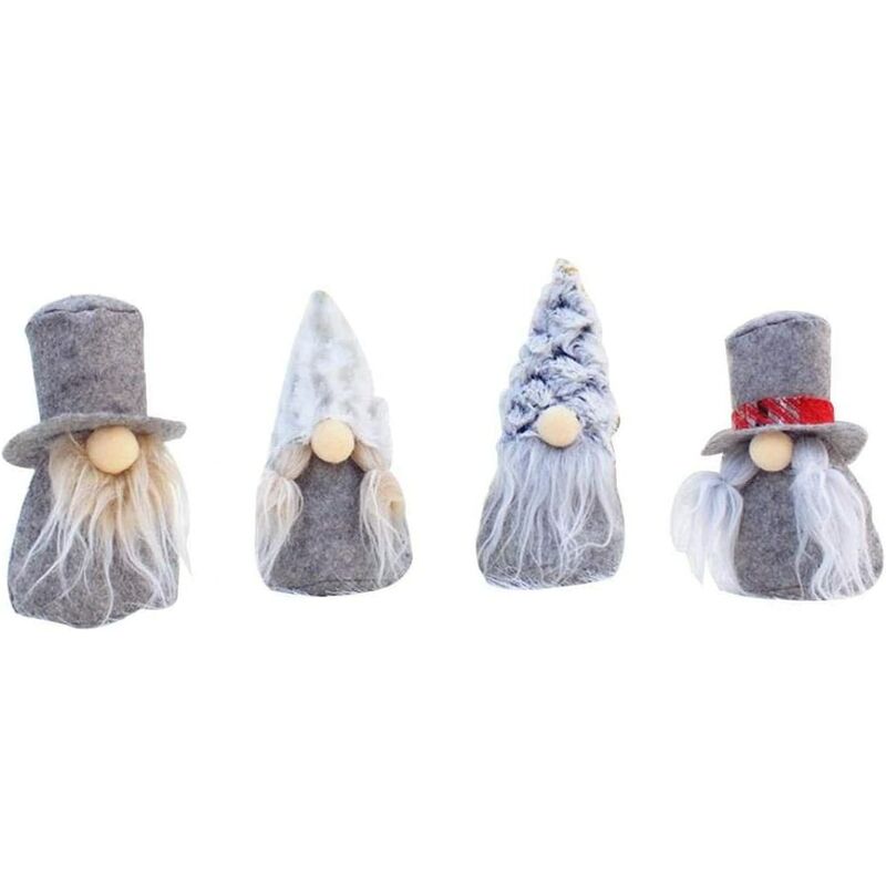 

4 piezas de adornos navideños, colgantes góticos para el hogar, muñecos hechos a mano, juguetes, bola de Navidad, Santa Claus, elfo, mesa, felpa,