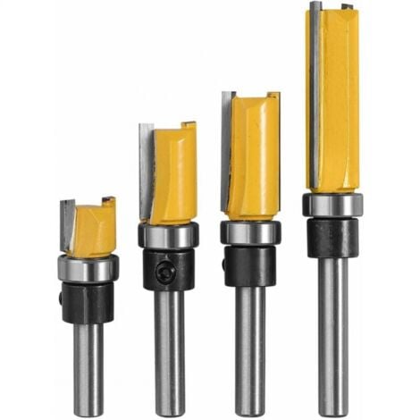 4 piezas de broca enrutadora para madera de 1/4" (4 tamaños) hechas de hoja de acero de aleación de alta calidad de 10 mm, 20 mm, 25 mm, 38 mm para madera maciza, tableros de partículas, MDF, etc.