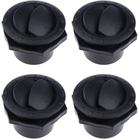 4 piezas de deflectores de salida de aire acondicionado para salpicadero, ventilación lateral de techo - Rejilla de escape de ventilación redonda con lamas para salpicadero, para coche, autocaravana,
