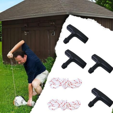 4 piezas de manija de arranque de retroceso con cuerda, cuerda de tracción de arranque, cuerda de arranque de retroceso 2 piezas 1 metro 3,5 mm de diámetro, compatible con MS260 261, etc.