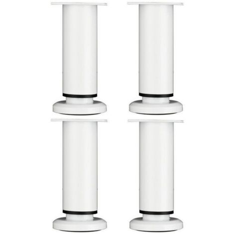4 piezas de patas de muebles ajustables de 18 cm, patas de mesa redondas de metal blancas para sofá, armario, cama con tornillos