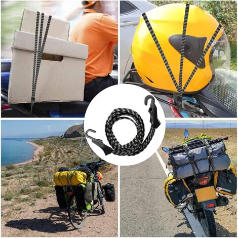 4 piezas de portaequipajes, correa de sujeción, correa para bicicleta, correas de sujeción, motocicleta, equipaje, con ganchos, portaequipajes, correa de sujeción, ajustable para equipaje, equipaje pa