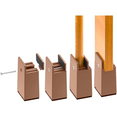Elevadores de silla ajustables con tornillos de fijación, elevadores de cama  de 10 cm para muebles de sofá, se adapta a patas de silla cuadradas de  1-1,5 pulgadas de diámetro (4 piezas, negro)