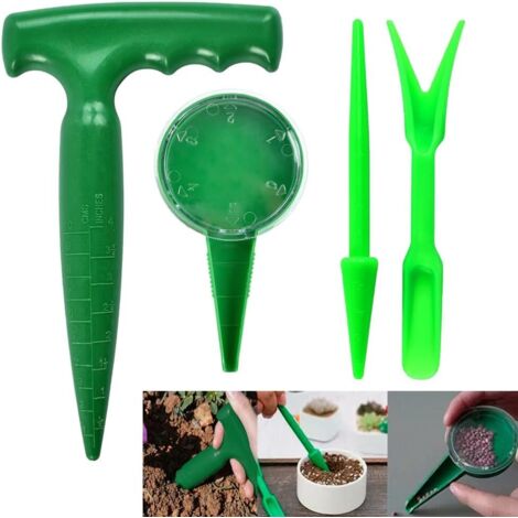 4 Piezas Herramientas Siembra,Sembradora Manual De Plantas,Dispensador De Semillas Pequeñas,Incluye Sembradora, Sembradora e Iniciador De Semillas, para Suculentas, Hortalizas y Flores