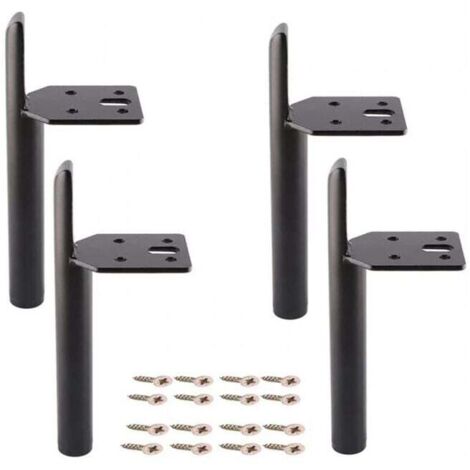 4 piezas negras – 15 cm patas de muebles modernos, pies de repuesto para armarios, mesas y camas con tornillos